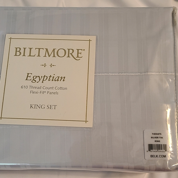 Egyptian 100% Cotton King Sheet Set - Light Blue Tint - Picture 1 of 6